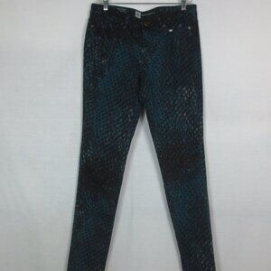 New Mossimo Jeans Teal Black Tan Curvy Skinny Cotton Twill Lightweight Size 8